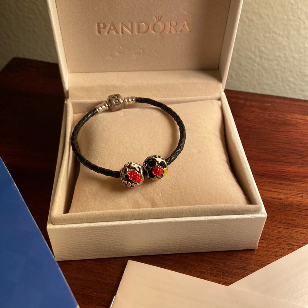 Authentic Pandora Disney 60 anniversary charms and bracelet